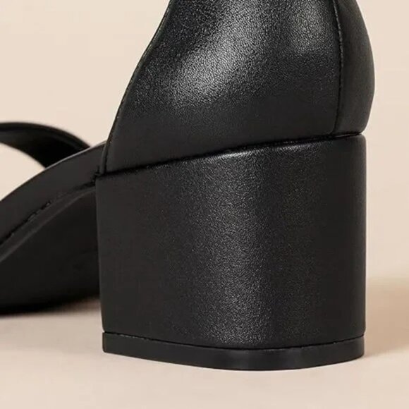 Amazon Essentials Black Two Strap Heeled Sandals Adjustable Ankle Strap Size 13W - Picture 7 of 9